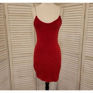 Shirley Of Hollywood Red Velvet Slip Dress Size M